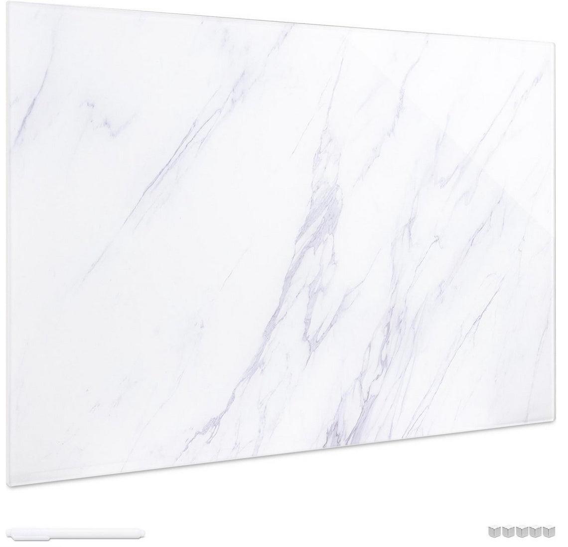Navaris Memoboard  60 x 40 Optik weißer Marmor Bild 1