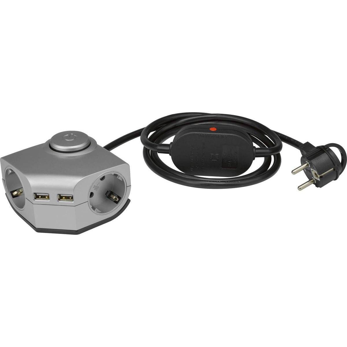 Winkeltischsteckdose 2-fach mit 2 USB Ports Bild 1