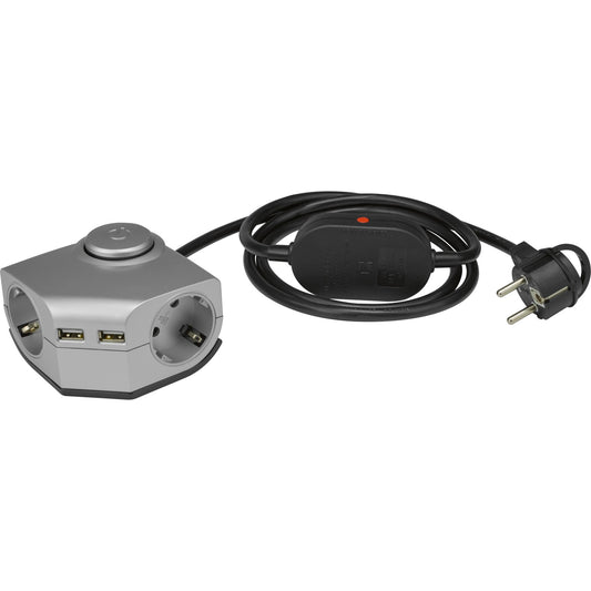 Winkeltischsteckdose 2-fach mit 2 USB Ports Bild 1