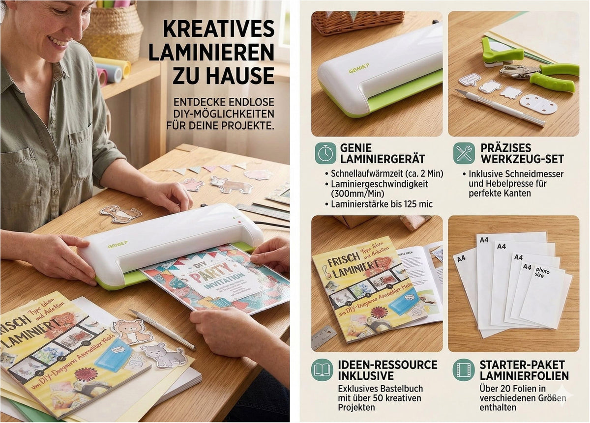 GENIE Laminier Kreativ Set Bastelset Laminiergerät Bild 2