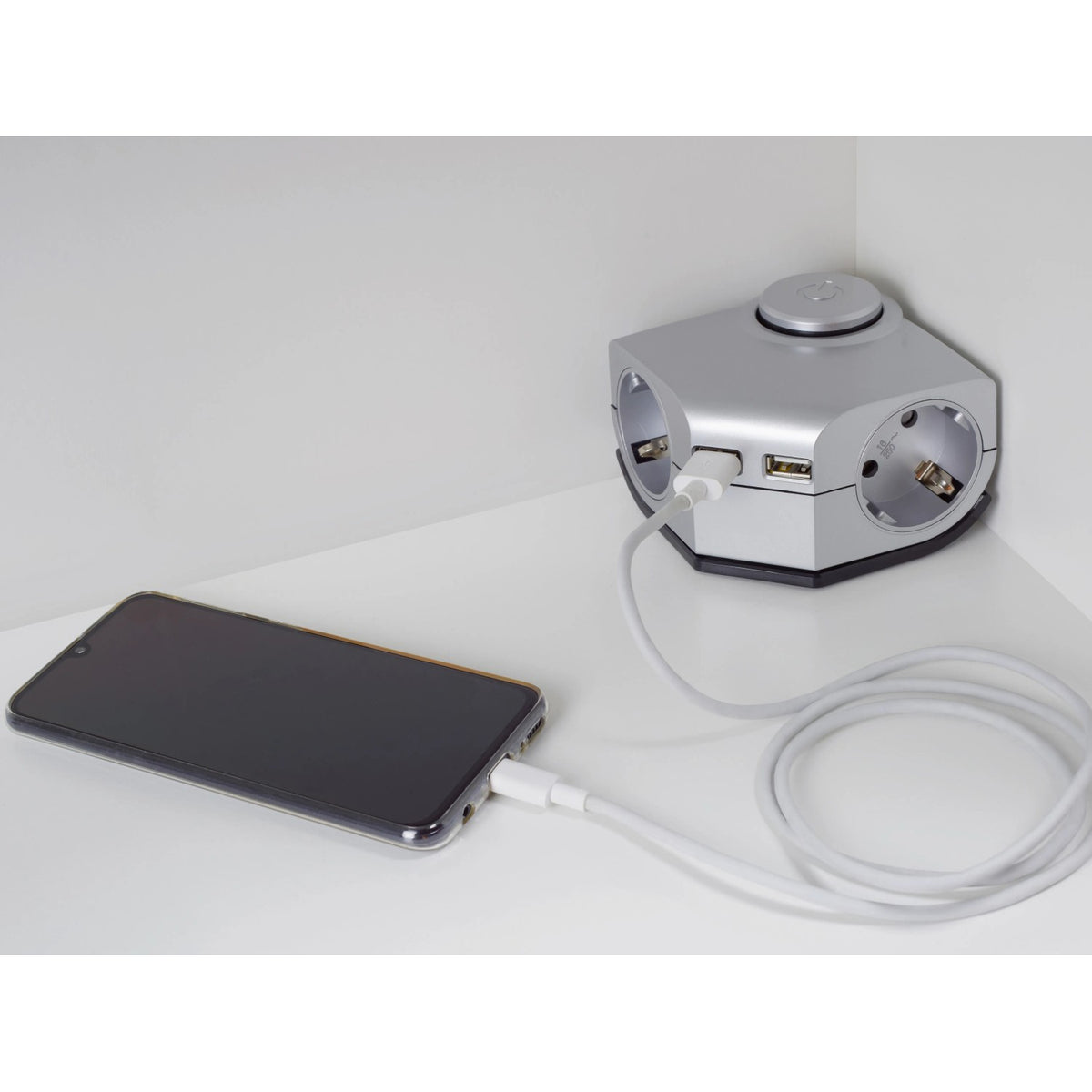 Winkeltischsteckdose 2-fach mit 2 USB Ports Bild 2