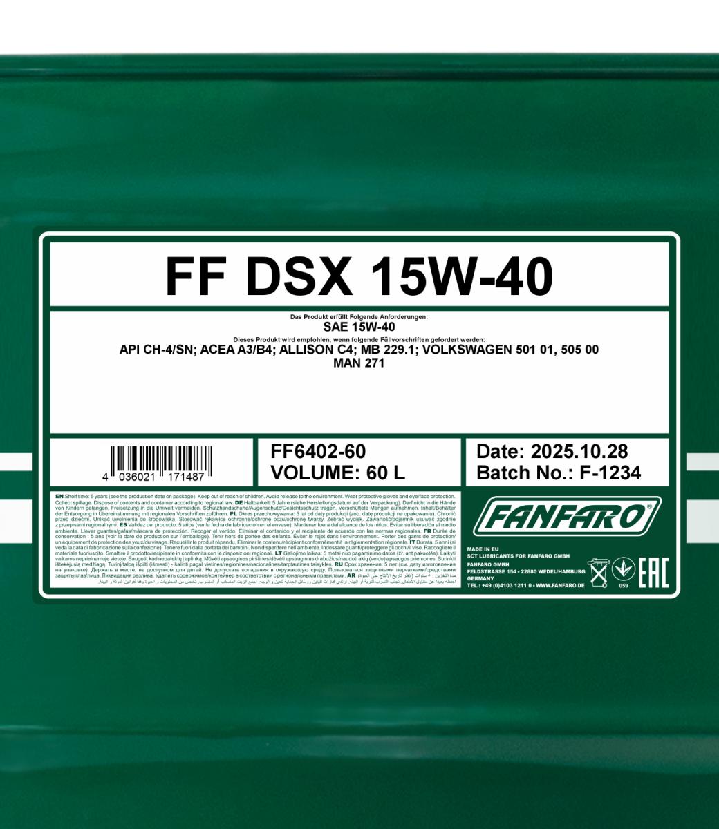 FANFARO 6402 DSX 15W-40 60 Liter