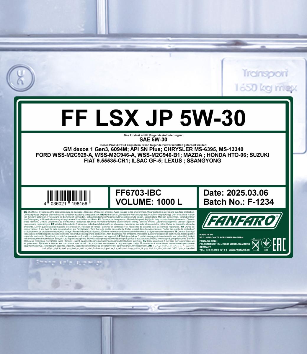 FANFARO 6703 LSX JP 5W-30 1000 Liter