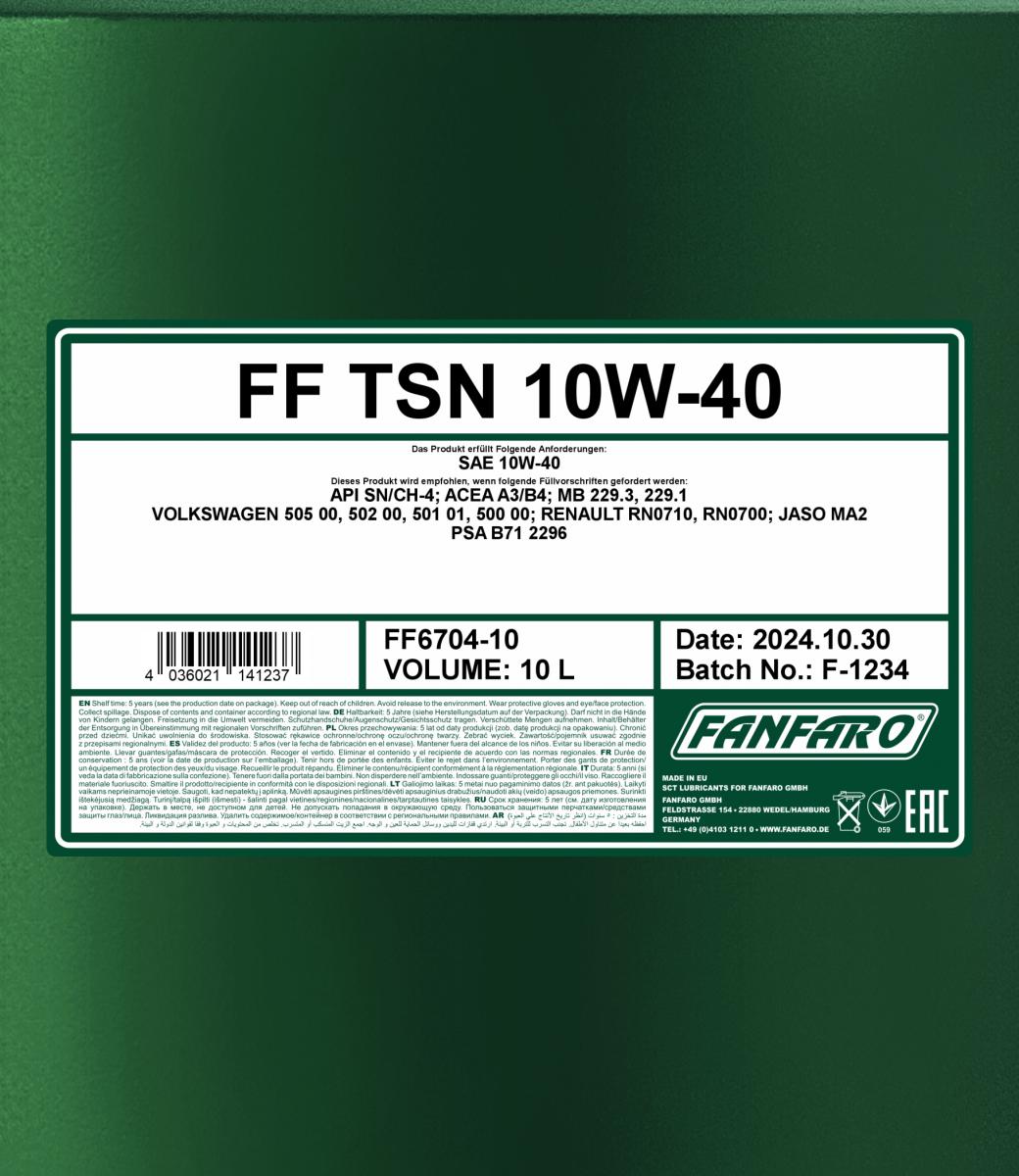FANFARO 6704 TSN 10W-40 10 Liter