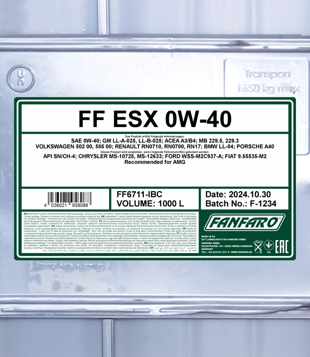 FANFARO 6711 ESX 0W-40 1000 Liter