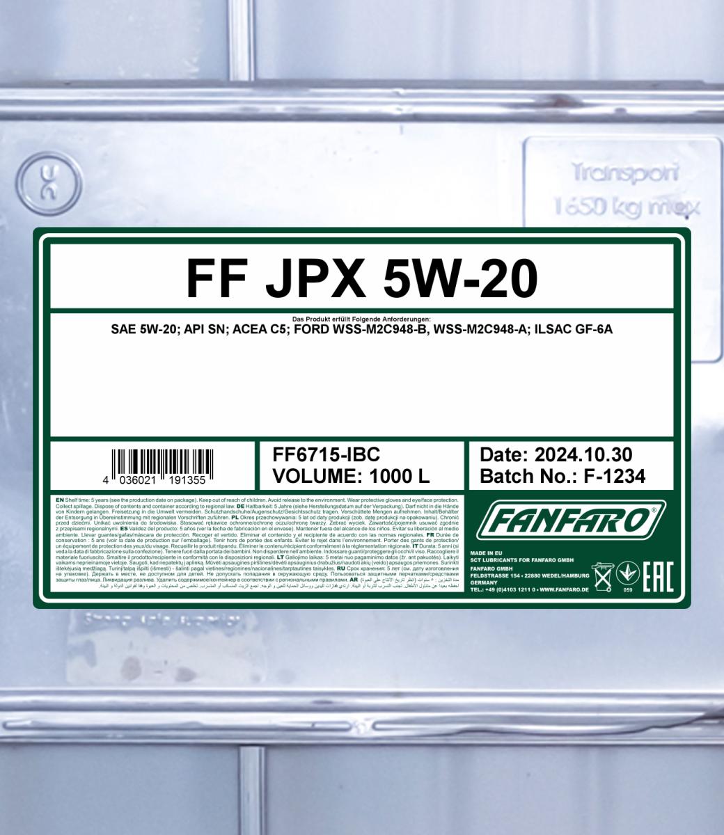 FANFARO 6715 JPX 5W-20 1000 Liter