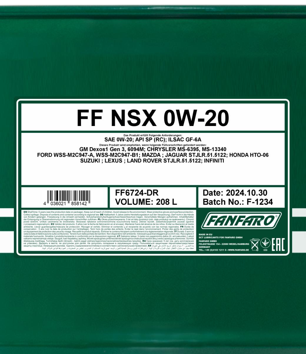 FANFARO 6724 NSX 0W-20 208 Liter
