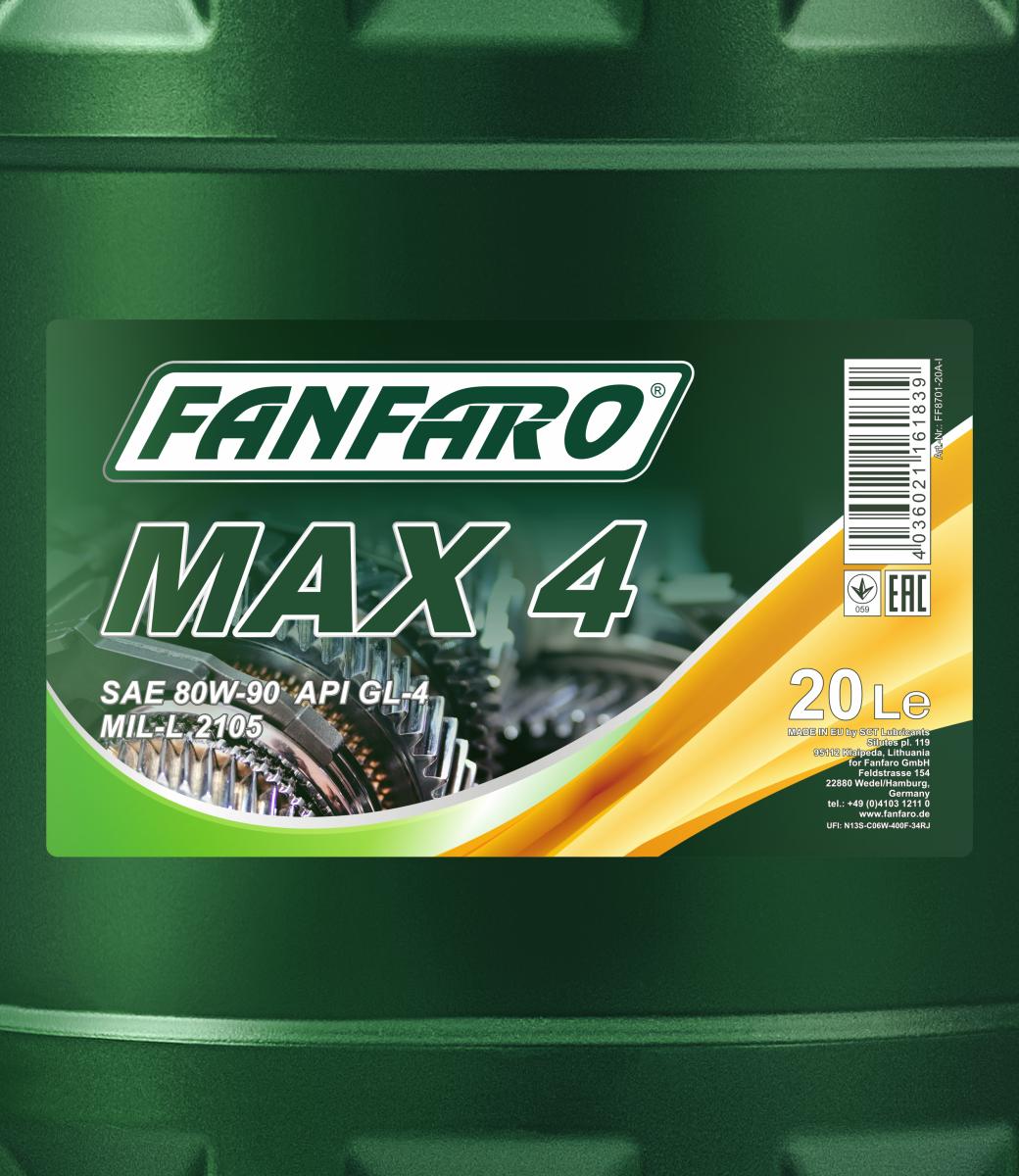 FANFARO 8701 MAX 4 80W-90 GL-4 20 Liter