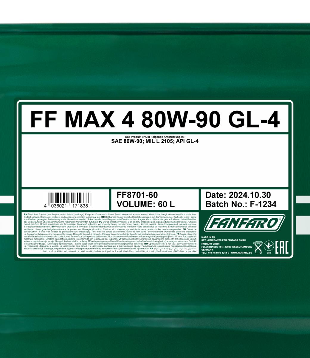 FANFARO 8701 MAX 4 80W-90 GL-4 60 Liter