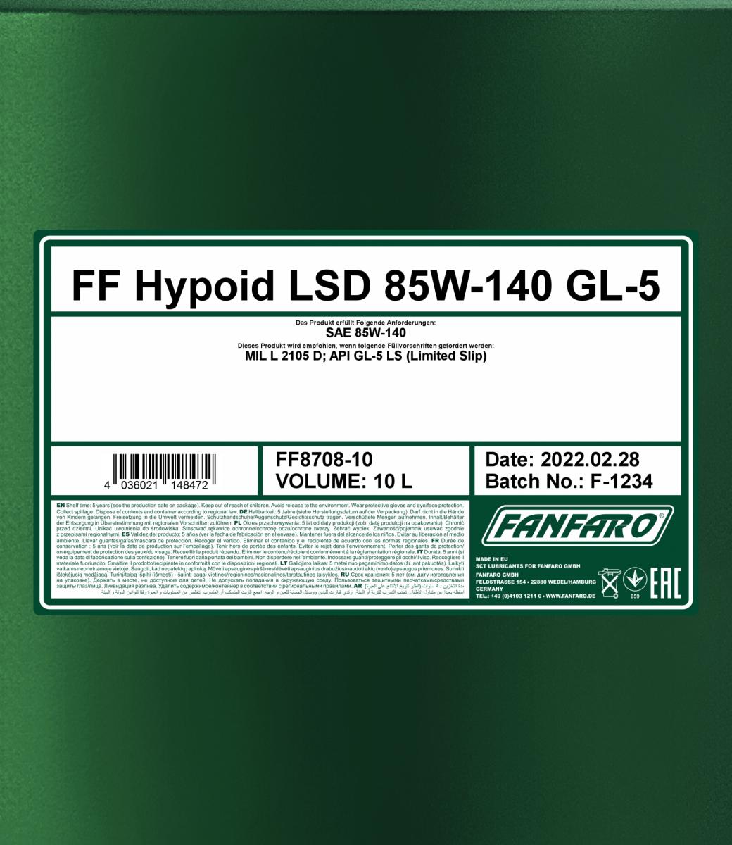 FANFARO 8708 LSD 85W-140 GL-5 10 Liter