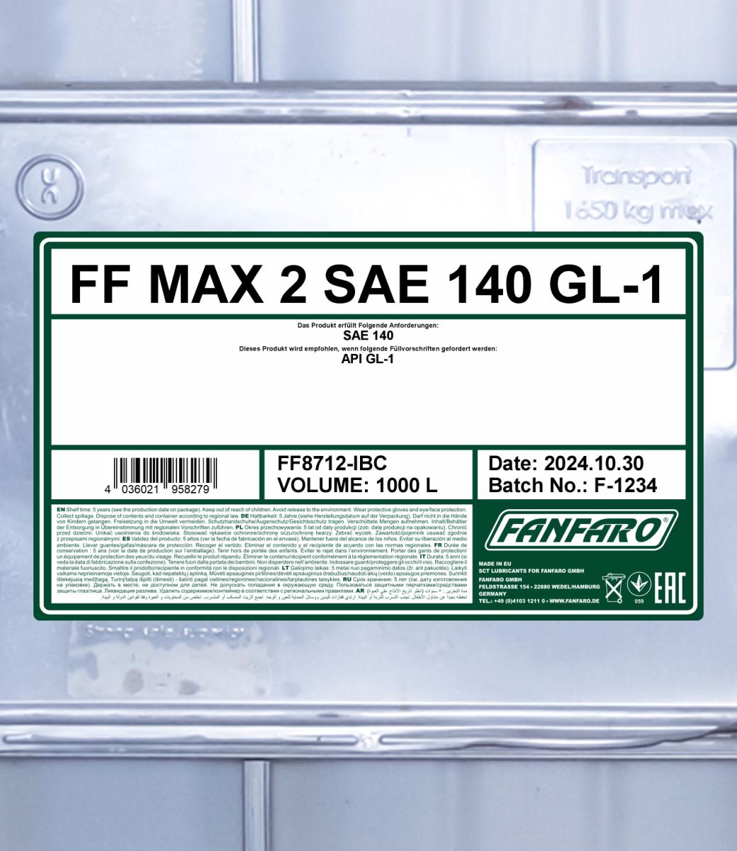 FANFARO 8712 MAX 2 SAE 140 GL-1 1000 Liter