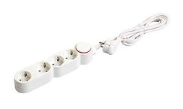4er Steckdosenleiste Tido weiß mit 3m Zuleitung