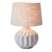 Tischleuchte aus Keramik grau